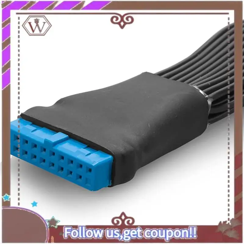 ABBG-4Pcs placa-mãe usb 3.0 19pin cabeçalho 1 a 2 cabo divisor de extensão, 12cm 19pin cabo adaptador de cabeçalho de extensão interna