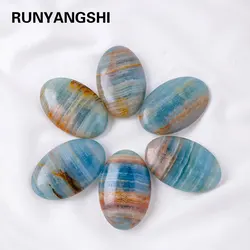 1PC Natural Crystal Blue Onyx Palm Stone Mind Divination Healing Finger Massage Energy Stone Feng Shui Yoga Home Decoration