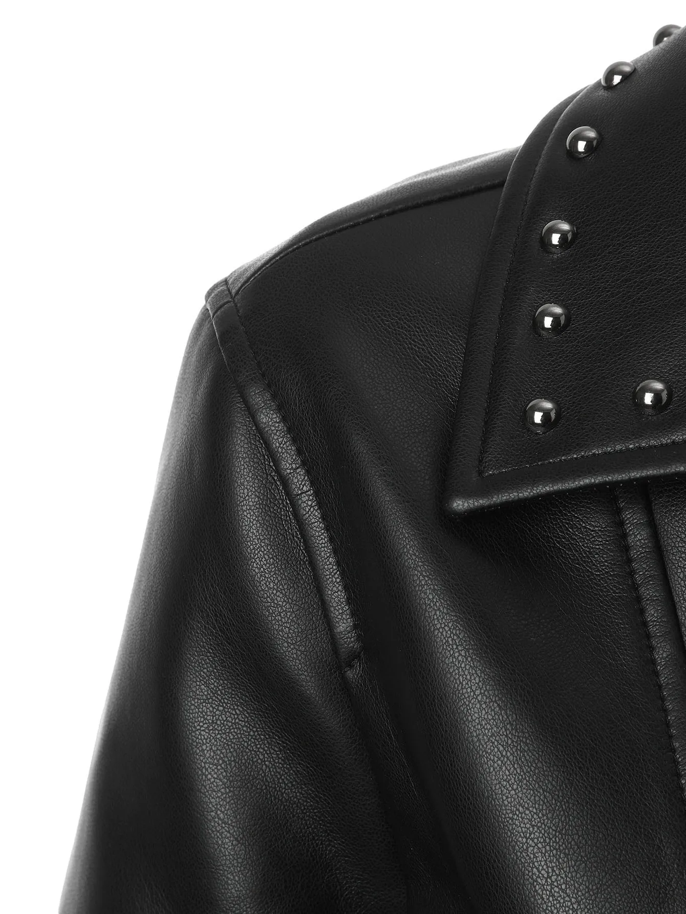 가을 겨울 여성용 블랙 인기 PU 슬림핏 라펠 모터사이클 재킷 펑크 록 숏 가죽 재킷