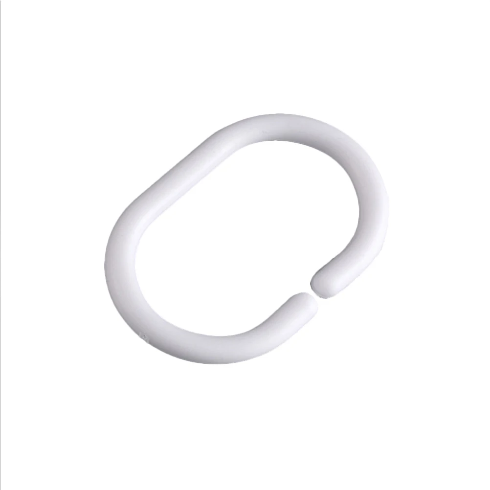 

48pcs C-Shaped Shower Curtain Hooks Plastic Bath Drape Clips For Bathroom Tub Dressing Room Lightweight Smooth Gliding