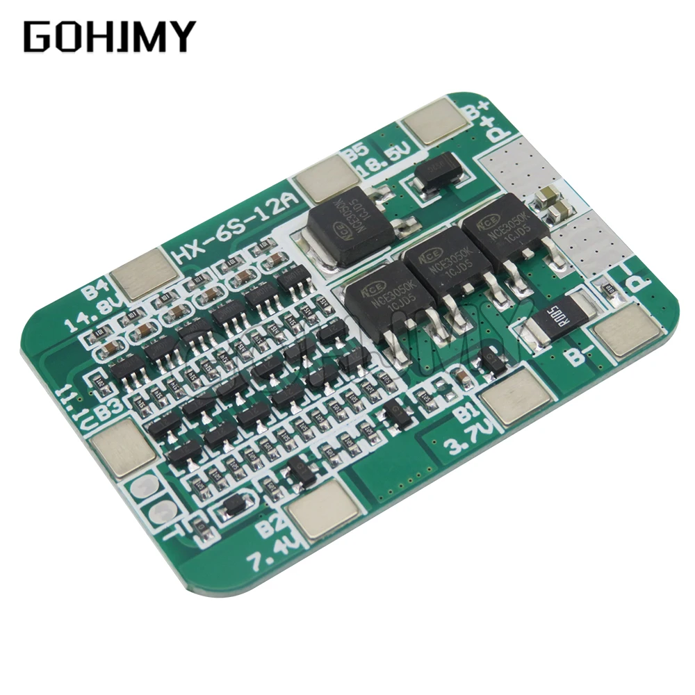 1PCS 6S 15A 24V PCB BMS Protection Board new For 6 Pack 18650 Li-ion Lithium Battery Cell Module DIY Kit