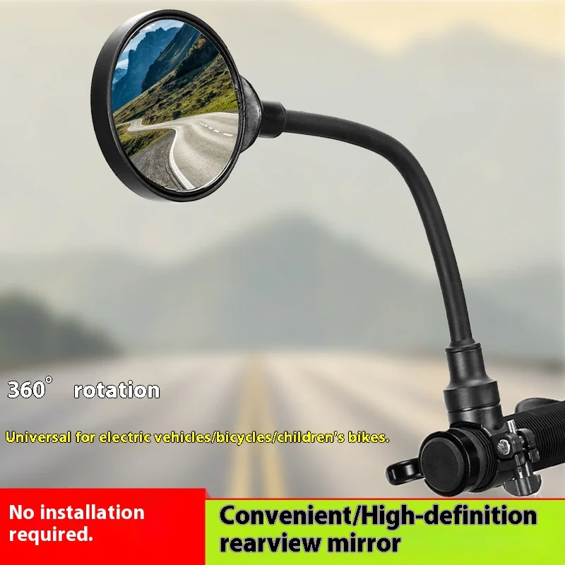 

Bicycle Rear View Mirror - Flexible Hose Adjustable Handlebar Mirror, 360° Rotatable Safety Mirror for Cycling, Motorcycle