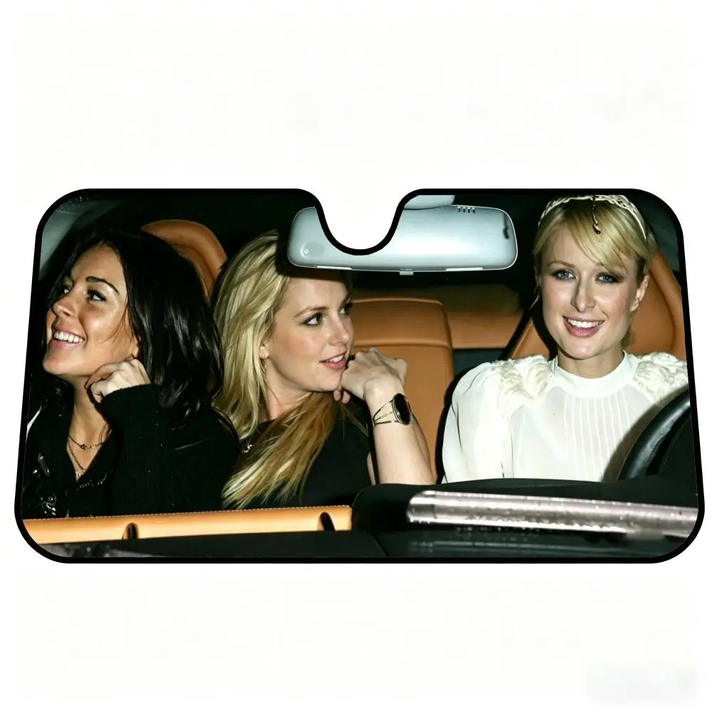 P-Paris, Britney, Lindsay, Hilton-S Sonnenblende für Auto-Windschutzscheibe, Faltbarer Sonnenschutz für Fahrzeuge – Detail 9