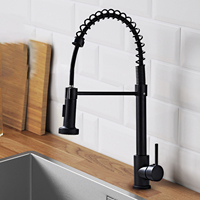 Black Pull Out Kitchen Faucet Deck Mounted Flexible Hot And Cold Water Kitchen Sink Mixer Tap Pull Down Kitchen Faucet