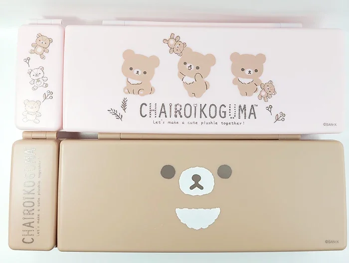 Rilakkuma Chairoikoguma PVC Pencil Case Pen Box Cartoon Anime Cute Kawaii School Pencil Cases for Kids Girls School Stationery