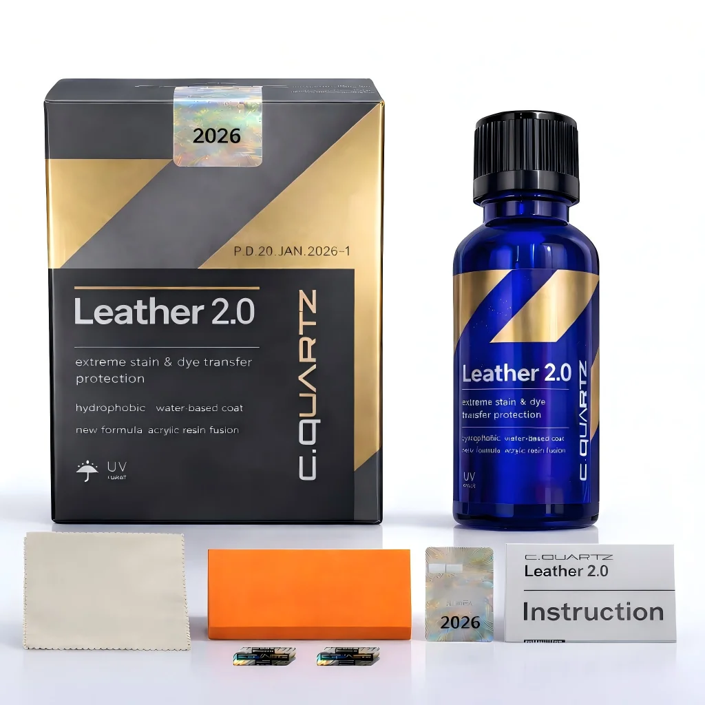 

CAR CQUARTZ Leather 2.0 Hydrophobic Oil Phobic Safe on Car Leather Resistance To UV Denim Dye Coloring Abrasion Stains