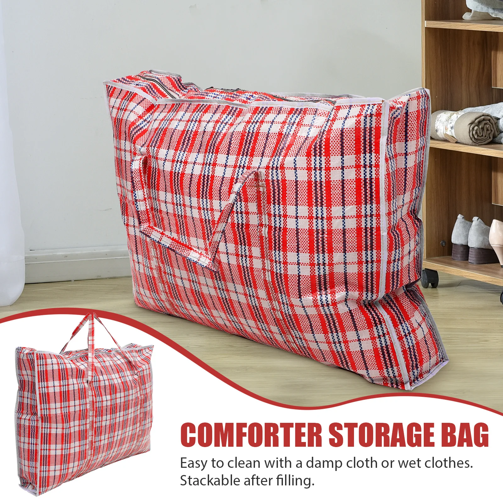

2pcs Heavy Duty Quilt Bedding Comforter Quilt Storage Bags Organizer Comforter Bag XL Laundry Waterproof Foldable