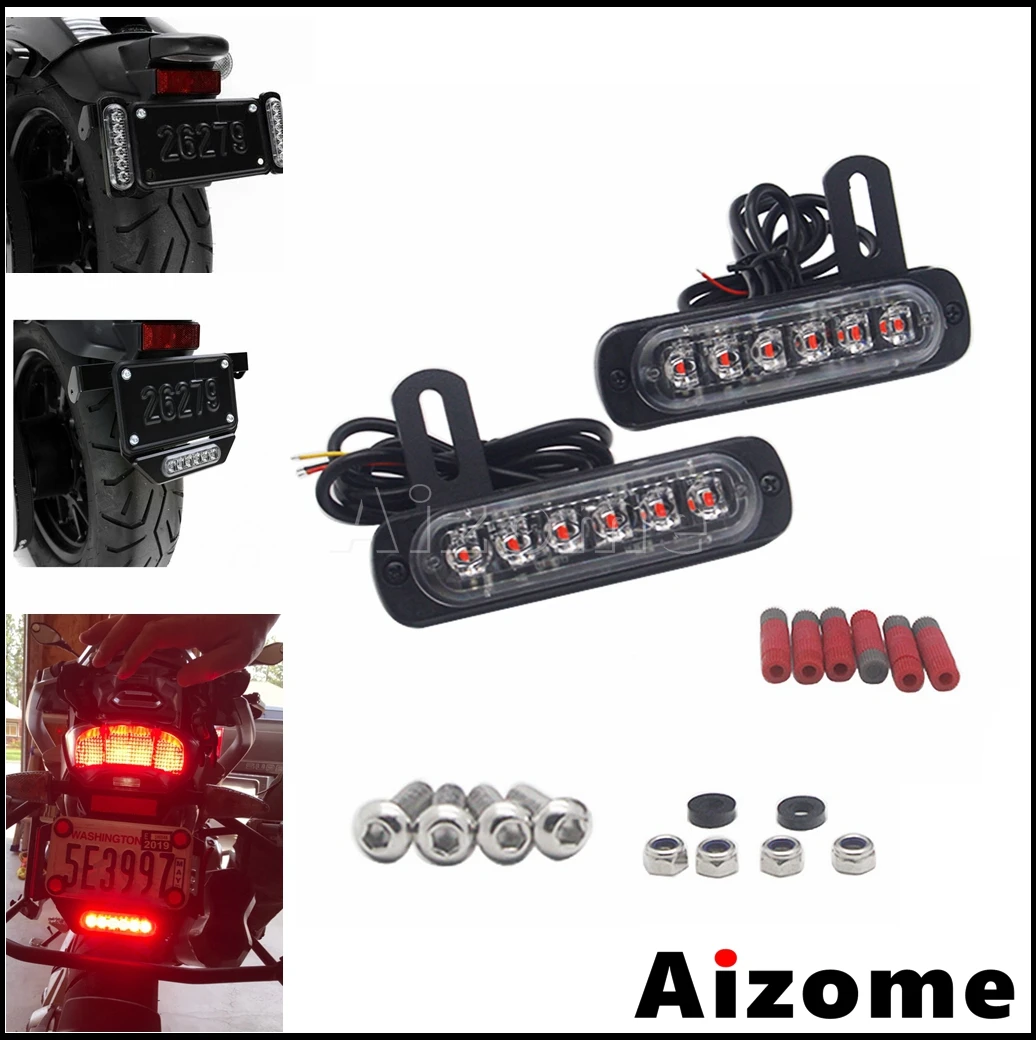 

12V Motorcycle Running&Brake Lamp Flash B6 Dual Auxiliary LED Brake Light Kit Cafe Racer Motorbike Enduro License Plate Lights