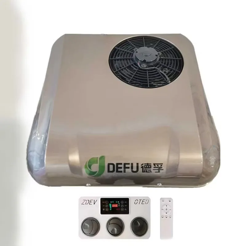 No Drilling Required Roof Battery Dc Air Conditioner 12v Dc 24v Parking Air Conditioner Cooler For Van Truck RV