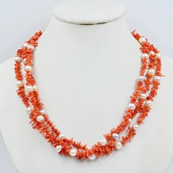 Exquisite, natural pearls, semi-precious stones. Shells. Ladies necklace