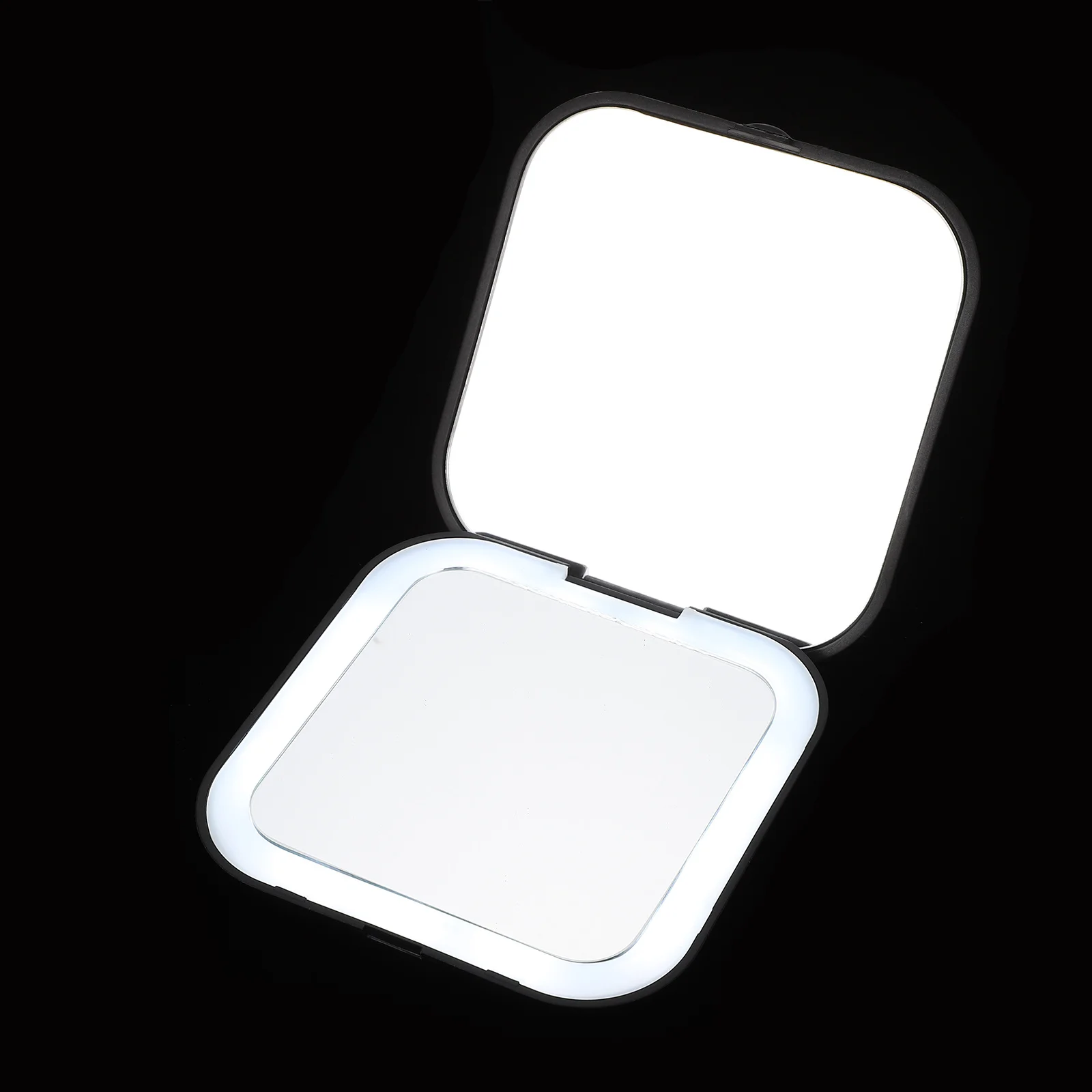 Kompakter, zusammenklappbarer LED-Make-up-Spiegel, tragbarer kleiner Reisespiegel, leichte Make-up-Werkzeugspiegel