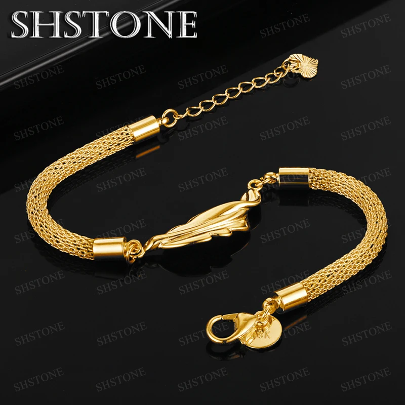 High Quality 18k Gold Beads Clover Key Lock Network Chain Bracelet Fashion Party Fine Nice Charm Wedding Jewelry Gift 20cm Chain
