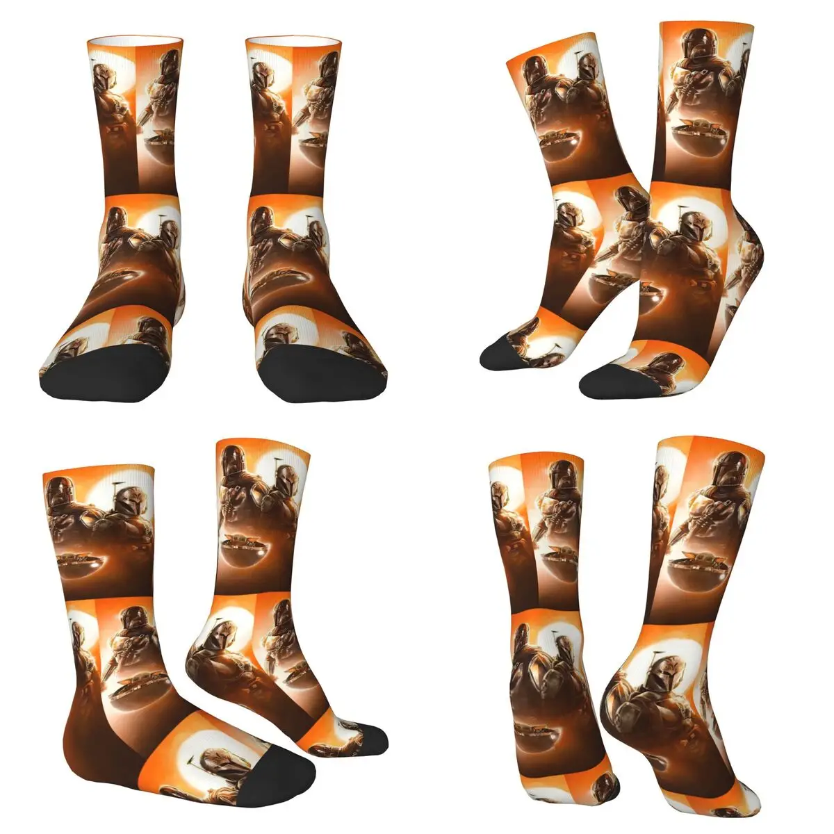 

Носки Mandalorianes (6) Harajuku, супер мягкие чулки, всесезонные длинные носки для унисекс, рождественские подарки