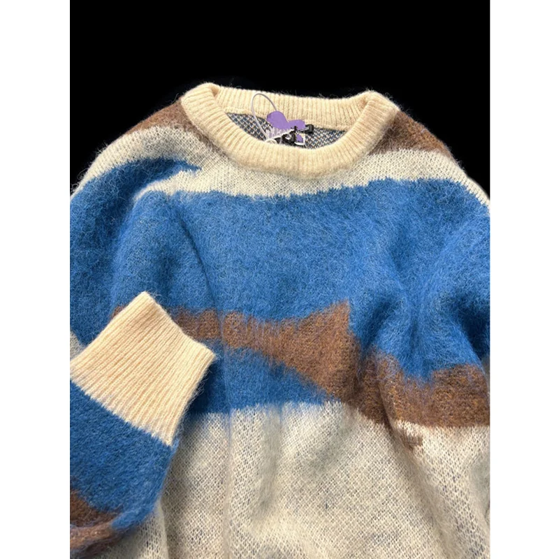 

Women's 2023 Spring New Lazy Wind High Sense Round Neck Long Sleeves Knitted Sweater Temperament Versatile Comfortable Blouse