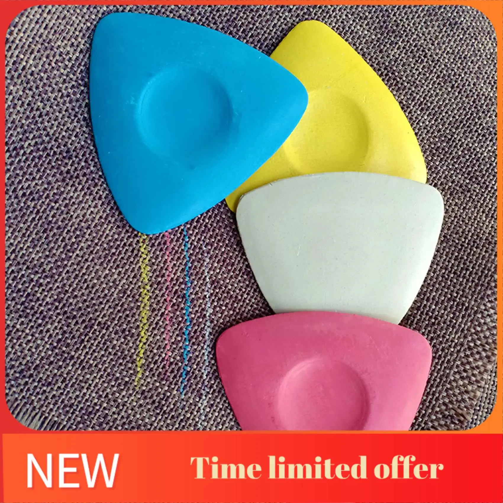 ABHU 10PCS Professional Triangular Chalk Sewing Fabric Chalk Colored Triple-Cornered Hard And Unbreakable Painting Powder