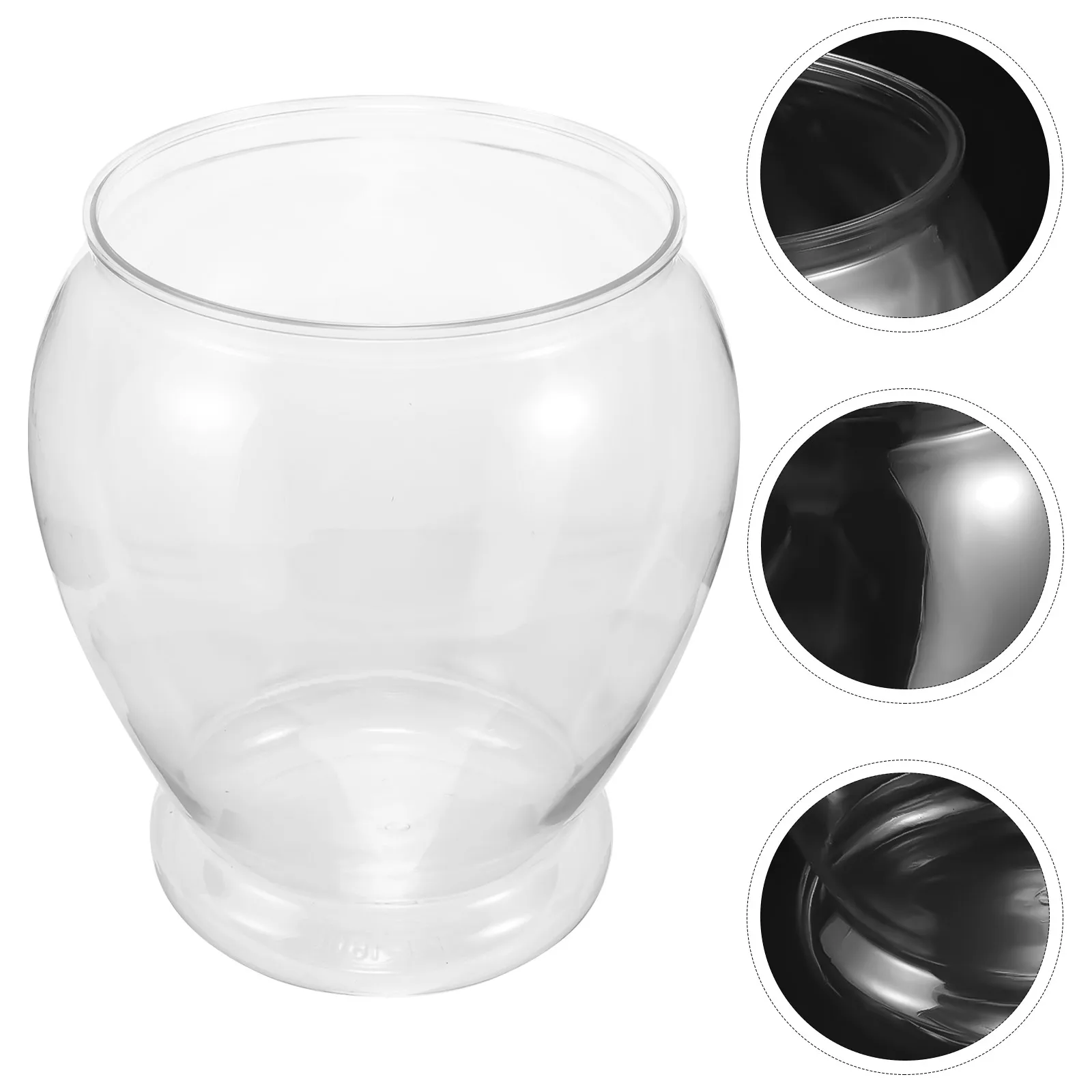 

Plastic Fish Tank 160C Transparent Round Betta Aquarium Desktop Decorative Plant Pot Small Fish Bowl Indoor Stylish Multi