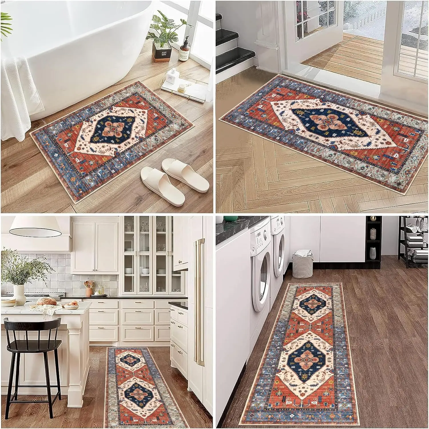 

VIKAMA Luxury-Style Bathtub, Bathroom Entrance Door Carpet, Corridor, Kitchen Floor Mat, Anti-Slip Home Decoration