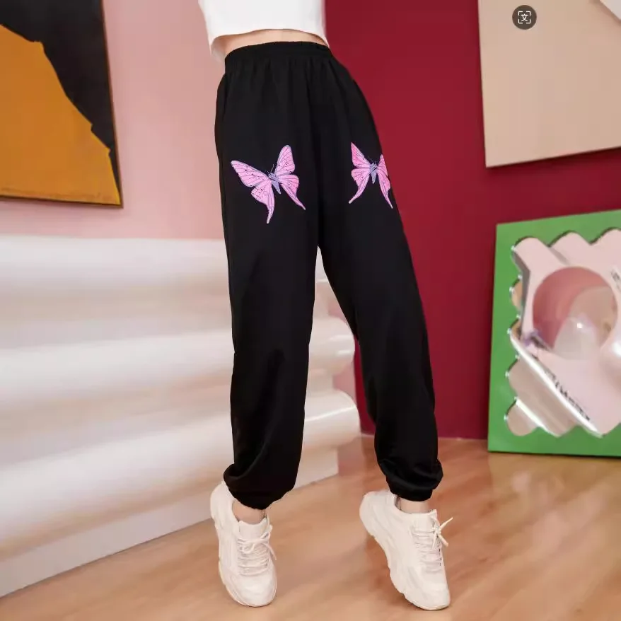 خريف جديد وصول المرأة Sweatpants المنزل في الهواء الطلق عارضة الرياضة بنطال رياضي Y2K إلكتروني طباعة بنطلون الشارع الشهير