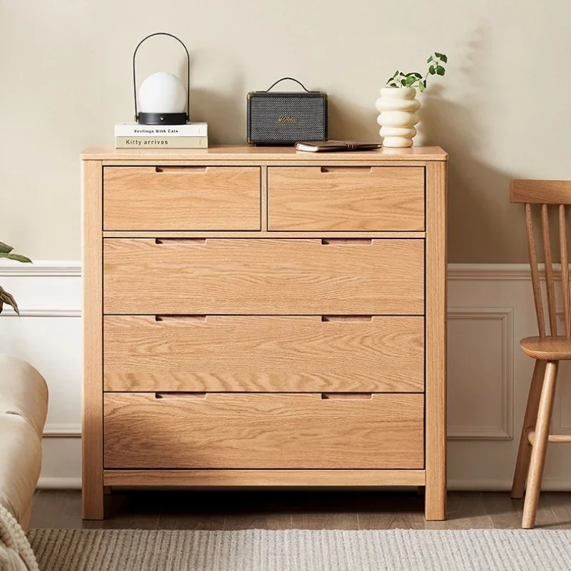 

Original element all-solid wood chest of drawers Nordic oak simple bedroom furniture bedside storage cabinet