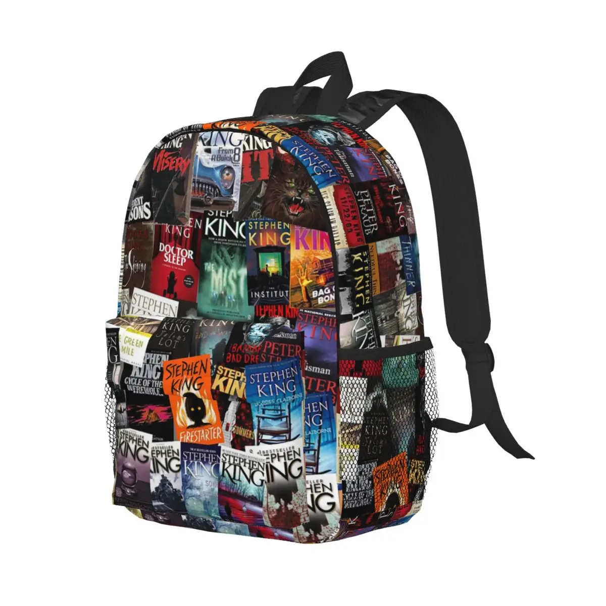 Stephen King Book Covers Horror Bookworm Backpack Student Boys Girls BookBag Men Women School Bag Laptop Shoulder Bags