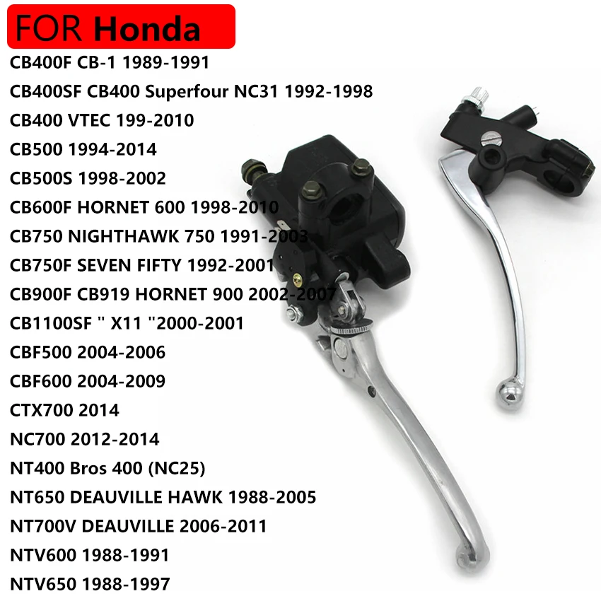 Motorcycle Brake Master Cylinder 22mm For Honda CB400F CB-1 CB400SF CB400 VTEC CB500 CB600F HORNET 600 CB750F CB900F CB1100SF