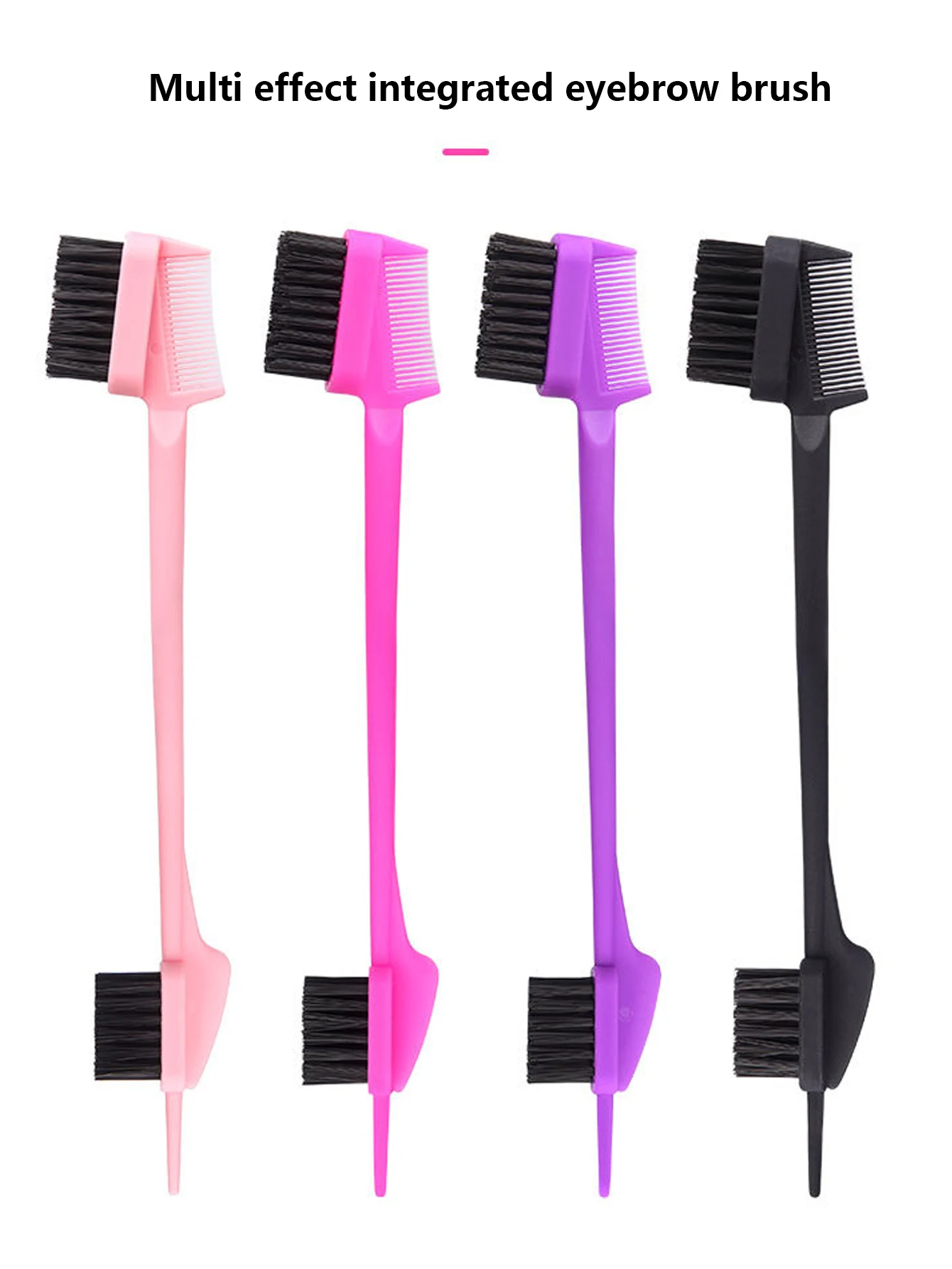 1pc double-sided edge control hair comb, eyebrow brush, three in one eyebrow brush, hair styling tool Special for real hair wigs