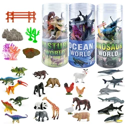 Miniature Lion Shark Horse Dinosaur Animals Model Set Action Figures Figurine Zoo Cute Education Kids Puzzle Toy Birthday Gift