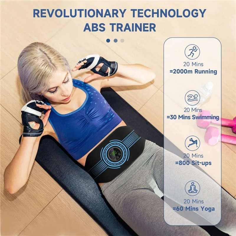 

USB Recharge Abdominal Toning Belt EMS Muscle Stimulator Muscle Toner Body Massager Waist Arm Leg Massage Weight Loss