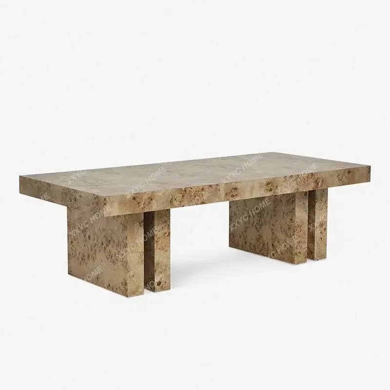 NN  retro tree tumor skin coffee table Chinese antique style living room rectangular high-end coffee table