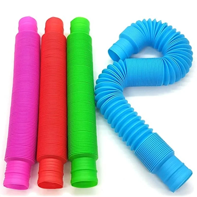 1/2pcs Mini Pop Tubes Sensory Toy For Adult Fidget Stress Relieve Toys Kids Squeeze Toy Colorful Plastic Bellows Children Toys