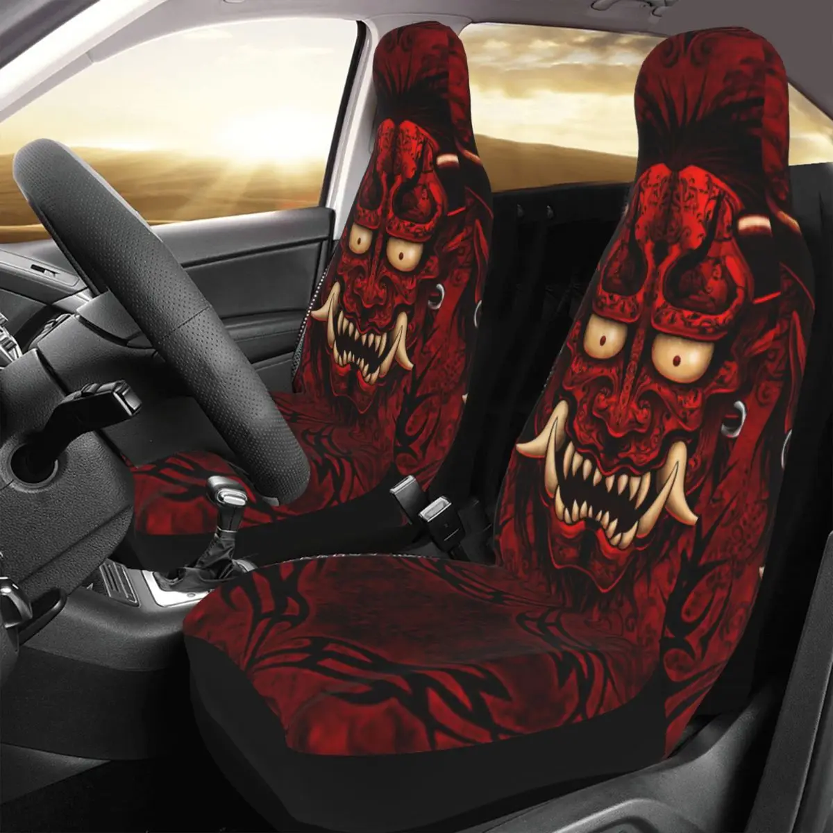 

Goth Oni, Japanese Demon Car Seat Cover Custom Printing Universal Front Protector Accessories Cushion Set