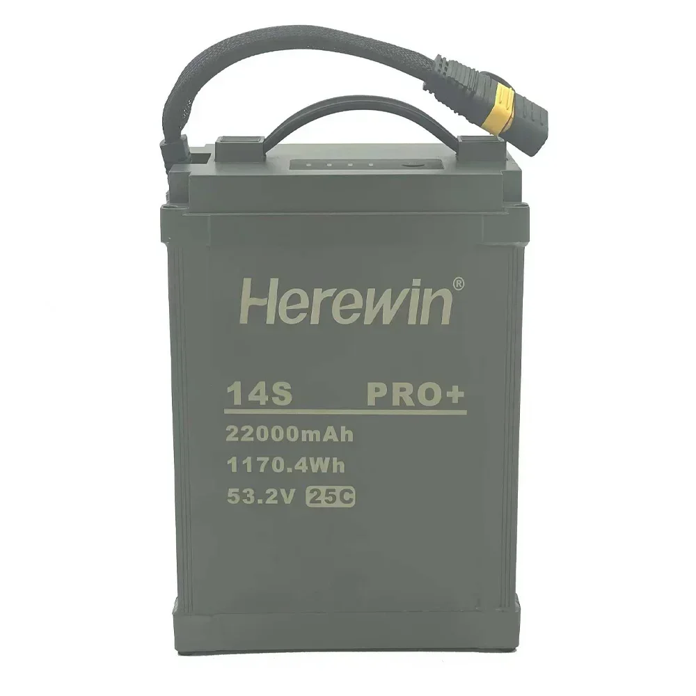 Herewin 53.2V 14S PRO+ 22000mAh 25C Lithium Polymer Rechargeable Smart Battery Lipo Battery for AgricultureDrone