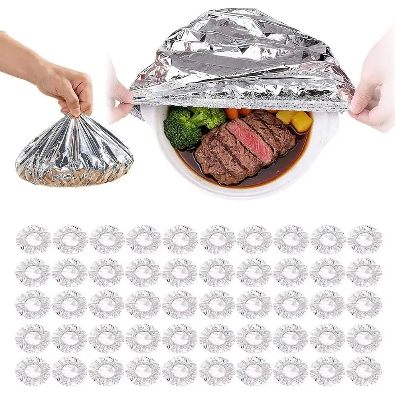 20/30/100/150 Pcs Aluminum Foil Food Insulation Cover 6 Hour Heat Retention Fits Plates Bowls For Home Kitchen Keep Food Warm