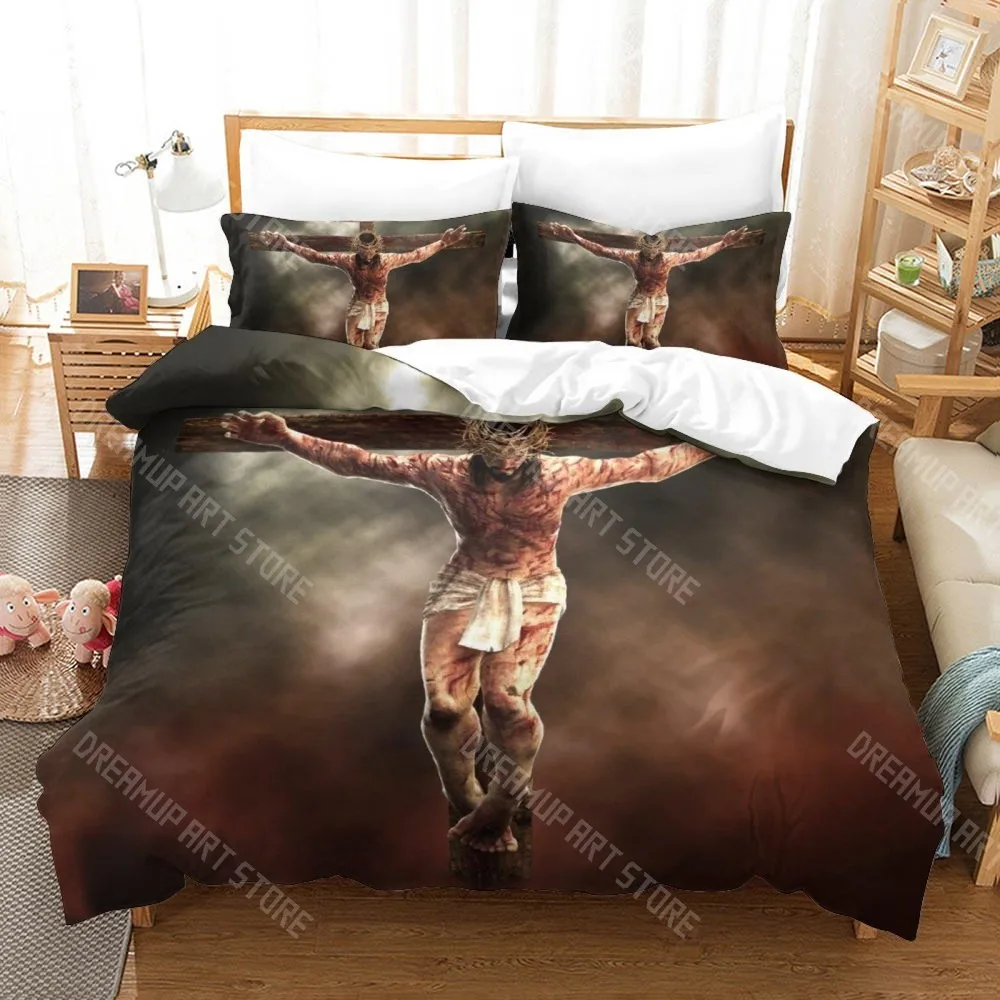 Jesus Christ Church Mary Christian Religious Bedding Set Boys Girls Duvet Cover Twin Queen King Full Single Double Sizes