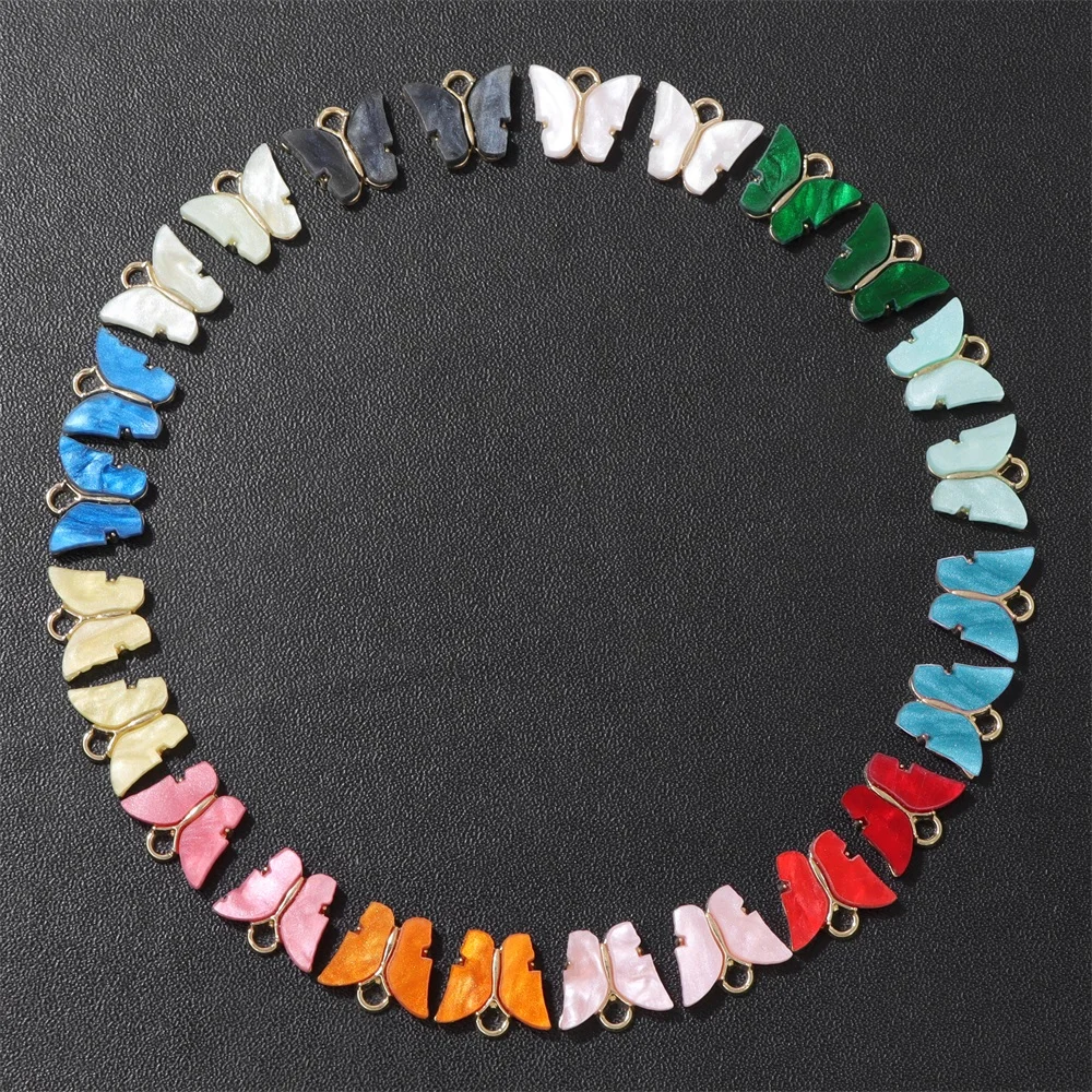 

20pcs/lot Mini Resin Butterfly Charms 11x14mm MuticolorBohemia Pendant For Summer Jewelry Making Necklace Earrings Bracelet DIY
