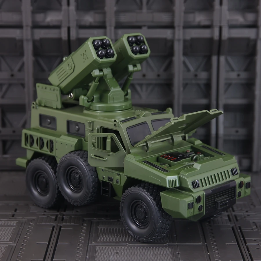 Simulación de coche blindado, modelo de aleación, colección de adornos de coche, amortiguador acústico-óptico, coche de juguete para niño