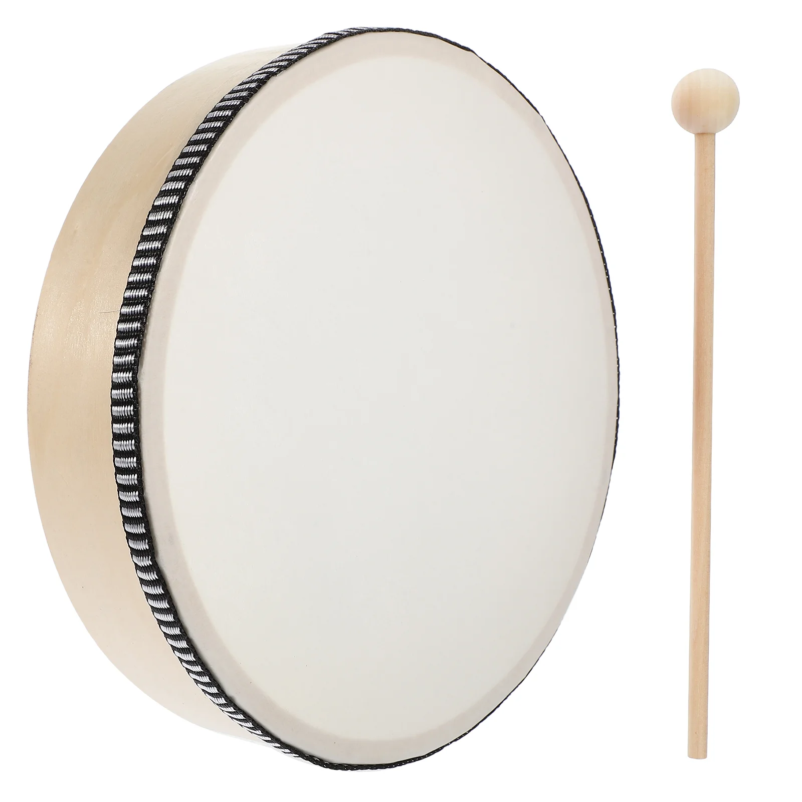 Children's Toy Tambourine Instruments Hand Percussion Drum Stick Toddler Wood For Kids