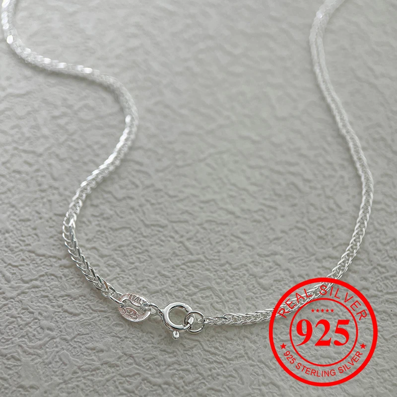 40-50cm 1.5mm Real Bright Silver 925 Sterling Silver Gold Color Chopin Chain Necklace Women Mens Italy Jewelry Kolye Ketting