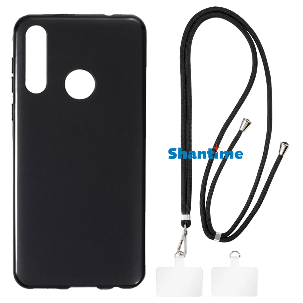 Suitable for HTC Desire 19 Plus Case + Ajustable Neck/Crossbody Lanyards and Spacers, Silicone TPU Cover with Soft