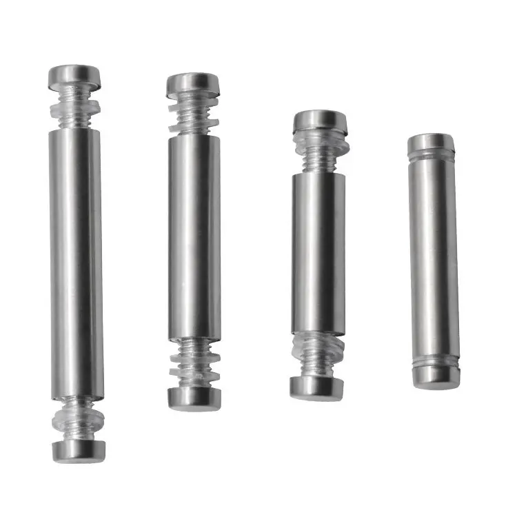 

12Pcs Stainless Steel Double Headed Barrel Sign Standoff Spacer Acrylic Glass