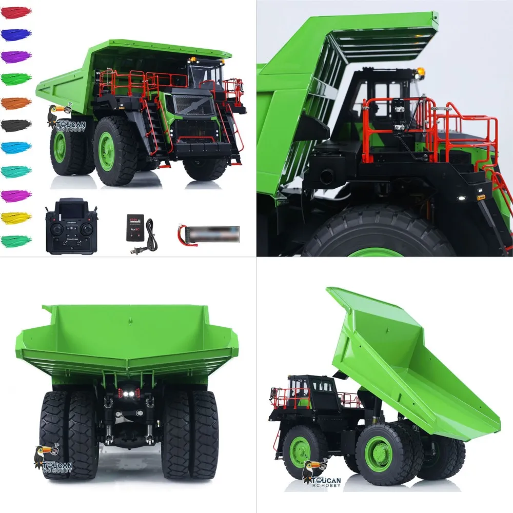 1/16 LESU Aoue R100E RTR Metal Hydraulic RC Mine Truck Mining Tipper Construction Cars PL18EV Lite Radio Dumper Vehicle Machine