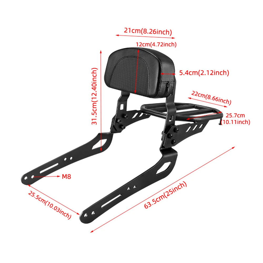 For Honda CL250 CL500 CL 250 300 2023 2024 CL 500 SCL500 CL300 Motorcycle Detachables Rear Backrest Sissy Bar Luggage Rack Pad - view 2