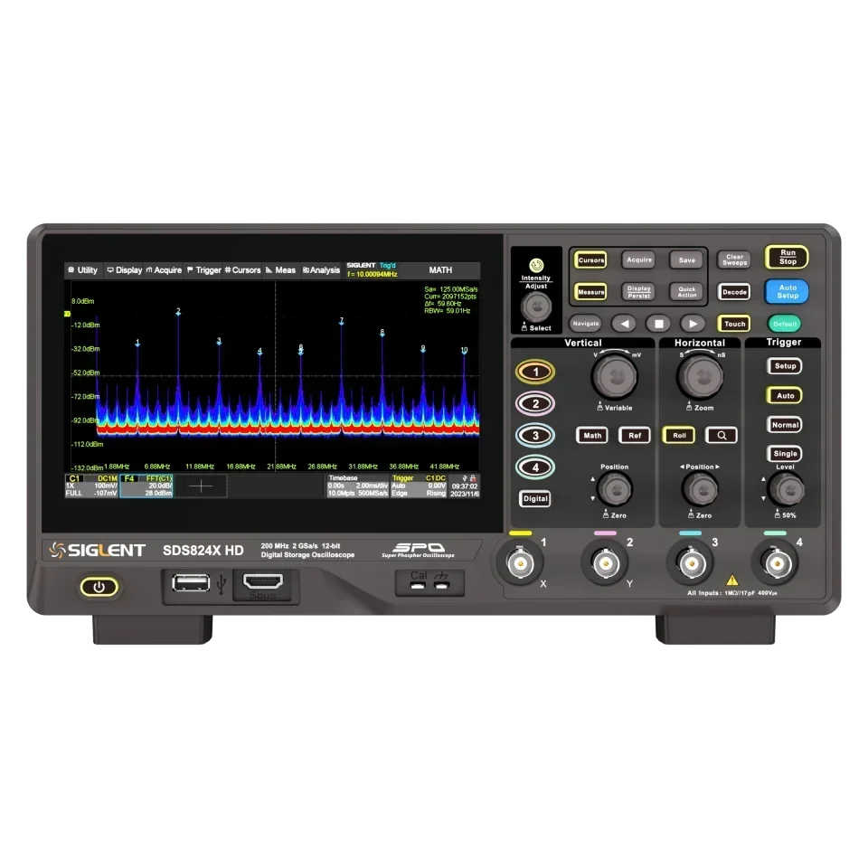 Siglent SDS800X HD راسم ذبذبات التخزين الرقمي، 4 قنوات راسم الذبذبات، أداة القياس