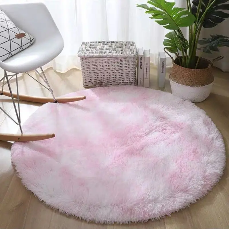 Round Carpet Bedroom Bedside Blanket Living Room Sofa Computer Swivel Chair Makeup Chair Foot Mat Photo Blanket Round Plush