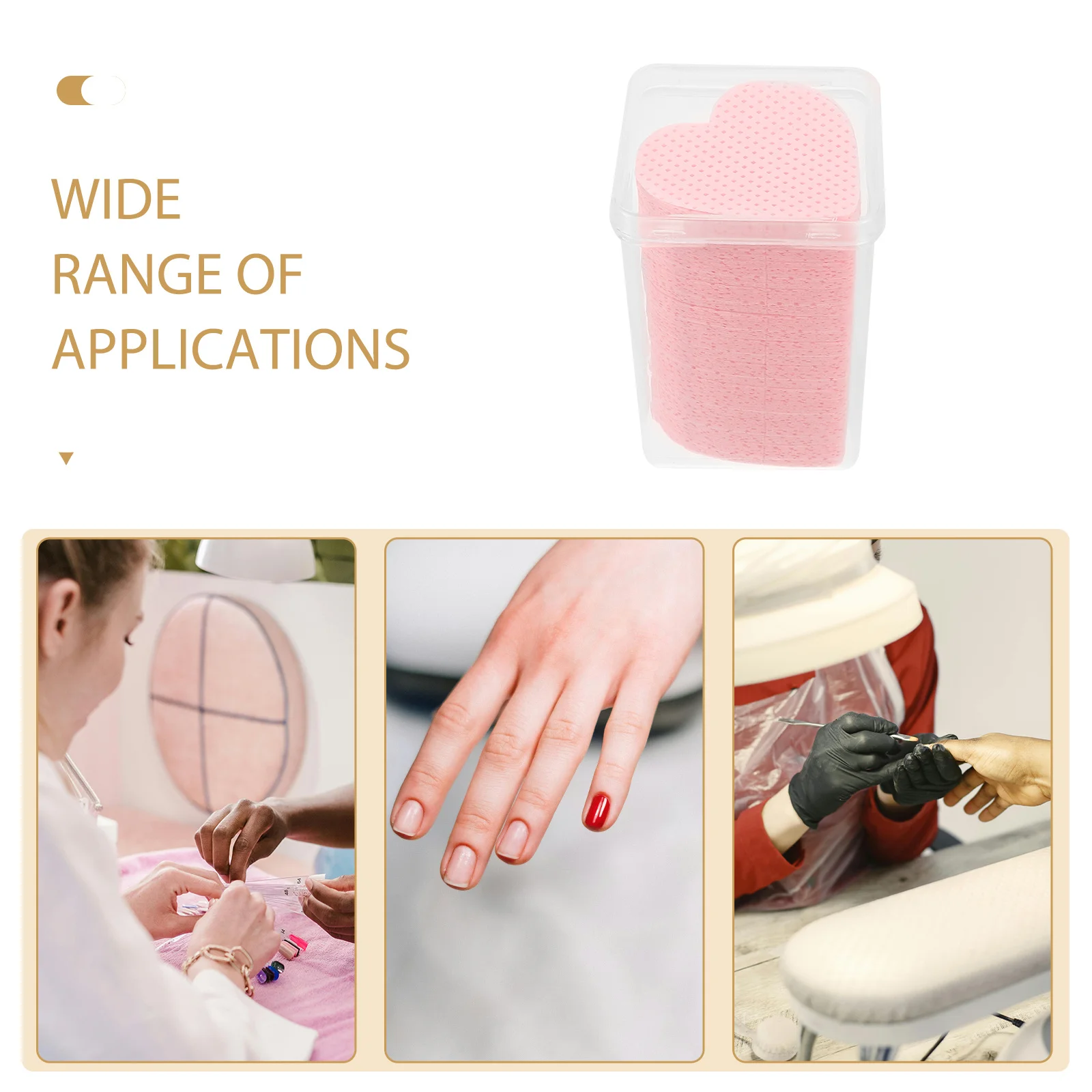 200 ورقة مناديل تنظيف الأظافر خالية من الوبر من القطن على شكل قلب تصميم للاستخدام في صالونات التجميل المنزلية مناديل خالية من الوبر مزيل طلاء الأظافر #1