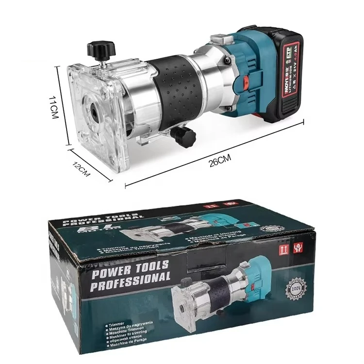 Li-battery Cordless Compact Wood Palm Router Tool Hand Edge Trimmer view 5