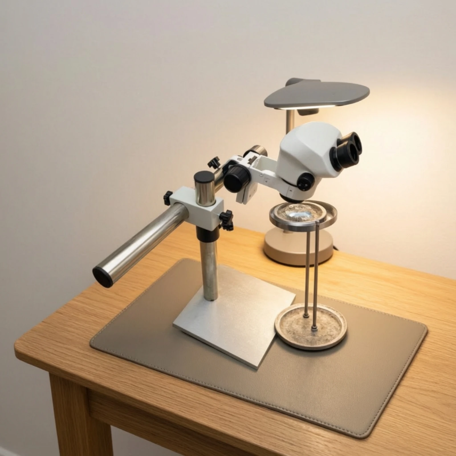 Bench Microscope with Stand Versatile Continuous-Zoom Microscope High-Power Bright for Technicians, Inspection, Jewelry Setting