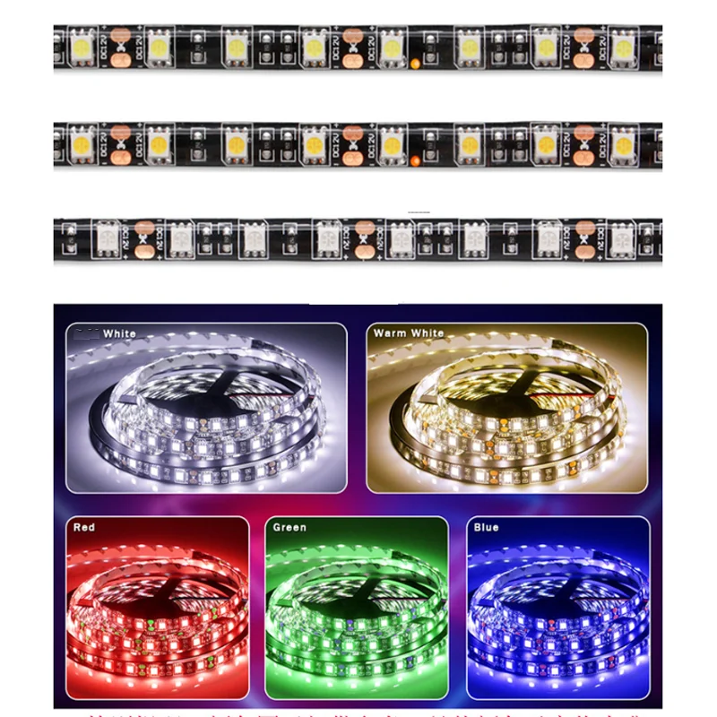 10개 12V 10cm 15cm 20cm 25cm 30cm 35cm 50cm 1m 5m LED 플렉시블 스트립 소프트 테이프 방수 IP65 IP30 노랑 빨강 초록 파랑 분홍