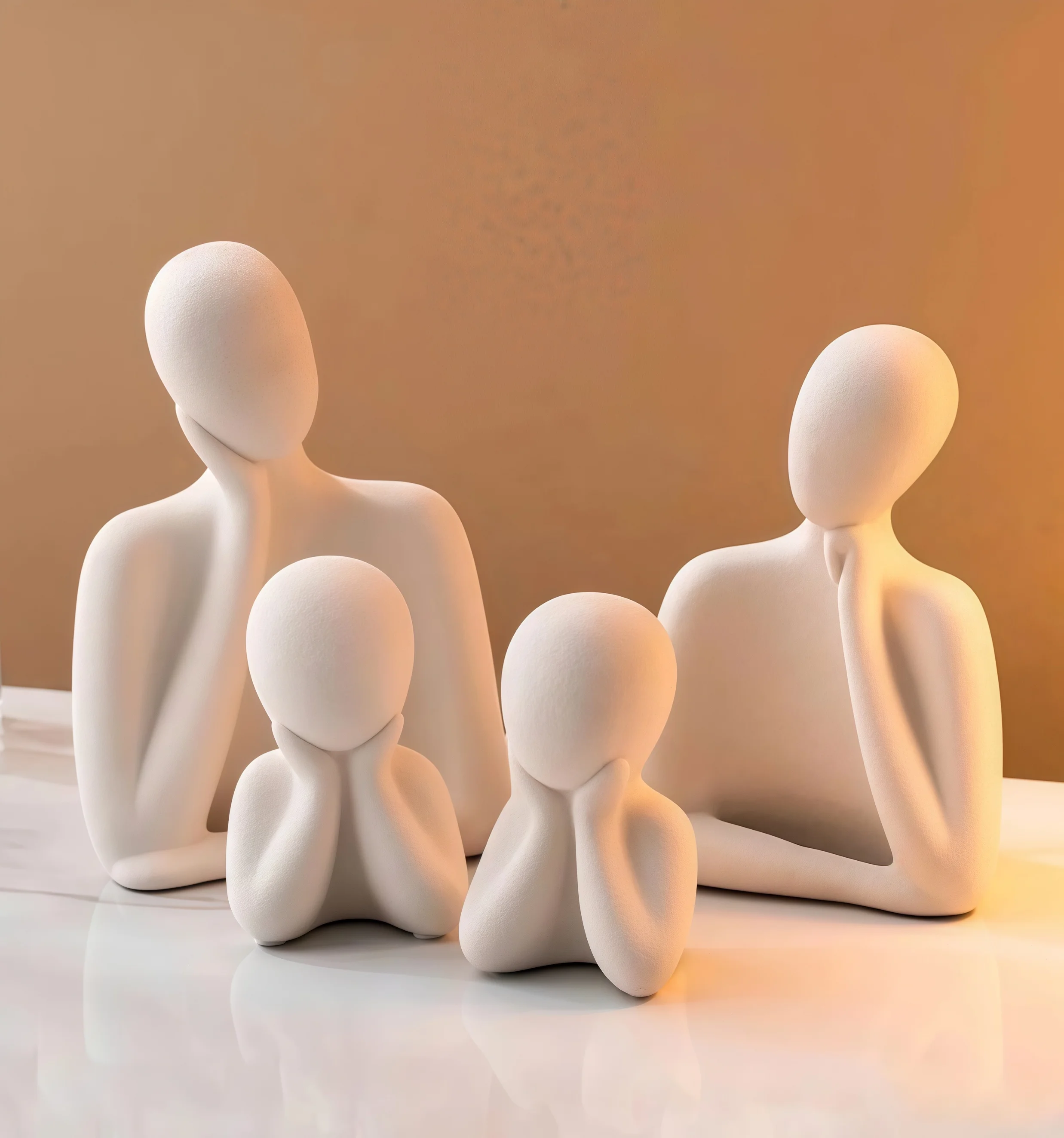 3pcs Home Abstract Human Statue Aromatherapy Candle Silicone Mold Home Crafts Decoration Ornament Gypsum Resin Mold
