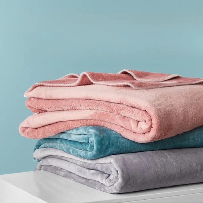 

Soft Flannel Fleece Blanket: Solid Color AC Throw for Sofa, Bed, Nap | Lightweight Cozy Cover